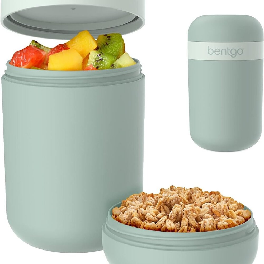 Snack Cup- Reusable Snack Container with Leak-Proof Design, Toppings Compartment
